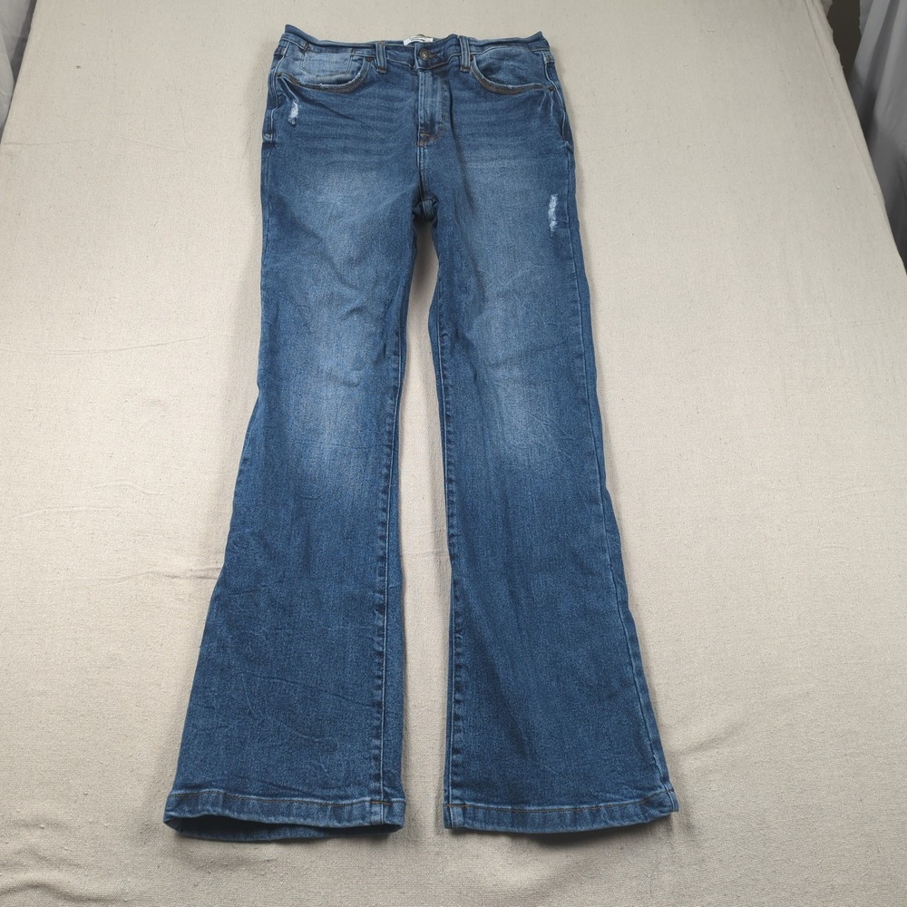 Kensie Jeans Womens 12 31 Blue High Rise Boot Cut Stretch Western Cowgirl Boho